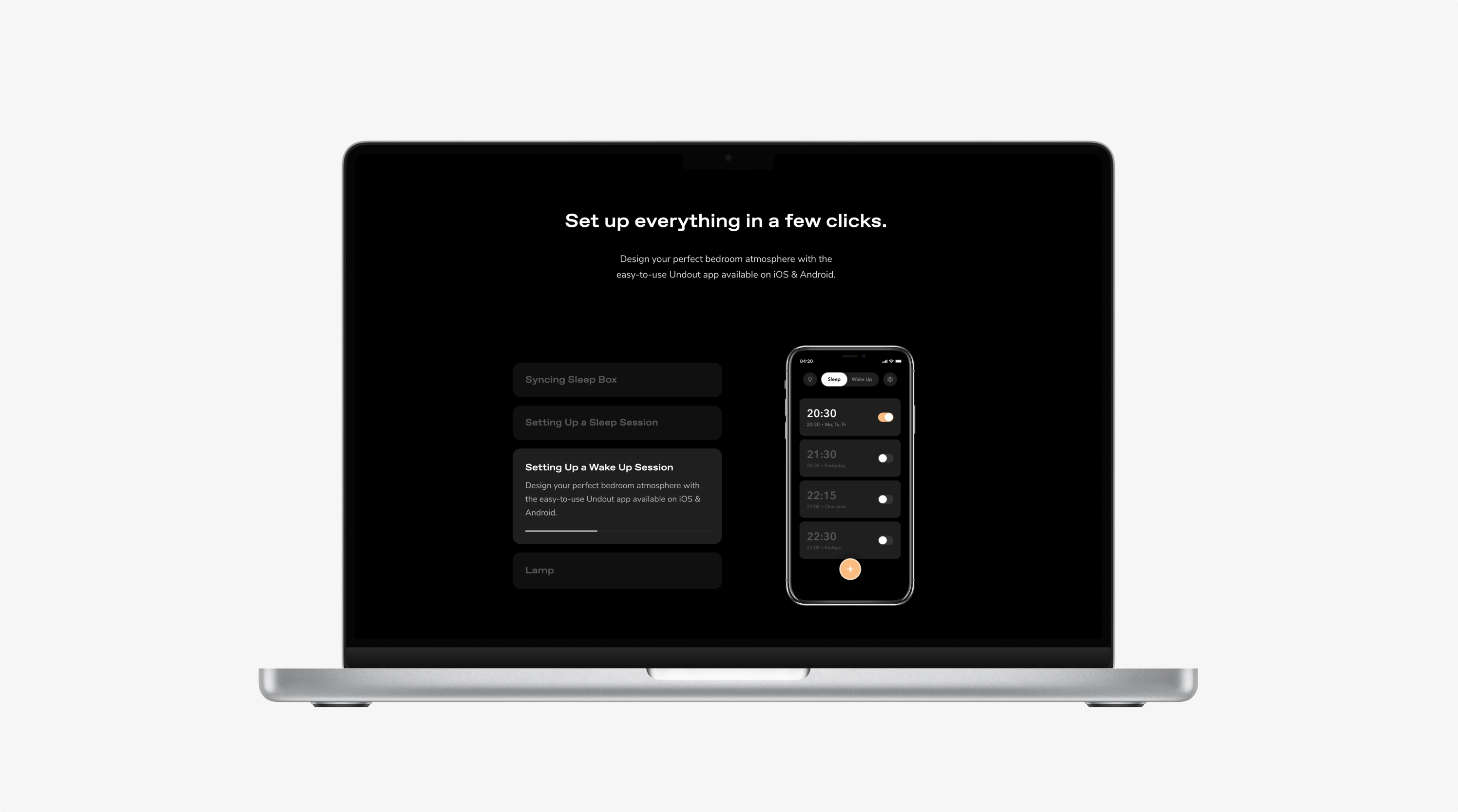Undout website: a guide to setting up the Sleep Box in a few clicks